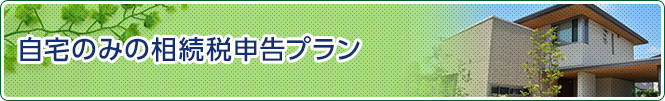 自宅のみの 相続税申告プラン